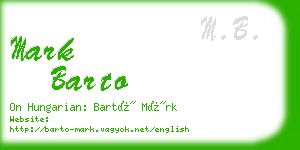 mark barto business card